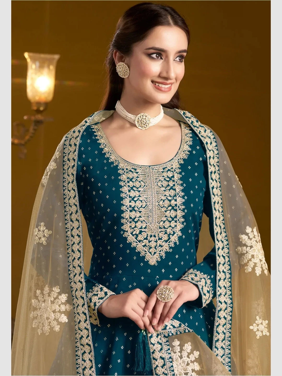 Chanderi Silk - Anarkali - Image 2