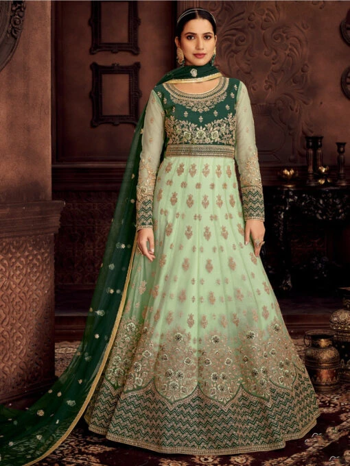 Heavy Embroidery On Net - Anarkali Dress