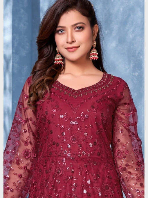Embroidered Net - Anarkali Dress - Image 2