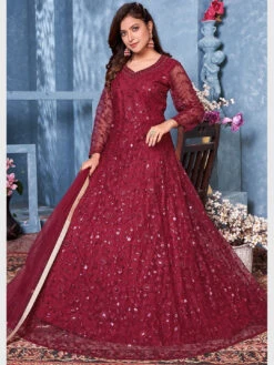 Embroidered Net - Anarkali Dress -Harmony Shop Anarkali C695D 3
