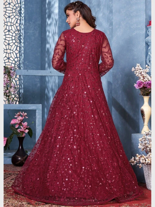 Embroidered Net - Anarkali Dress - Image 4