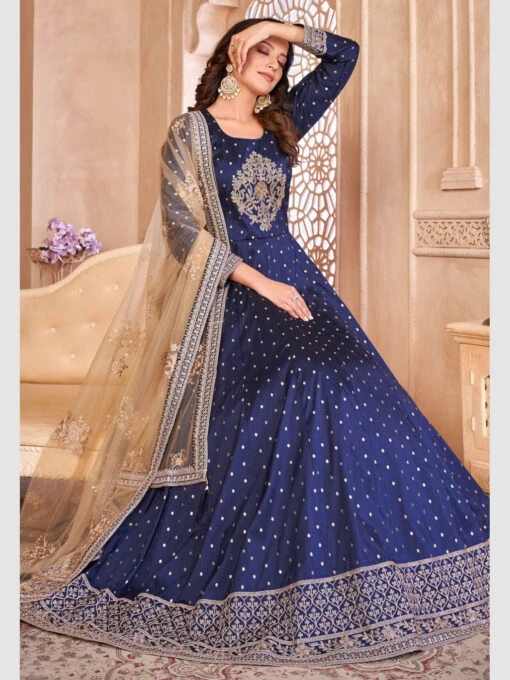 Art Silk Embroidery - Anarkali - Image 4