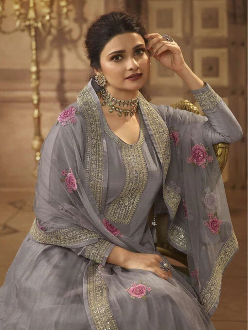 Embroidered Art Silk - Anarkali - Image 2