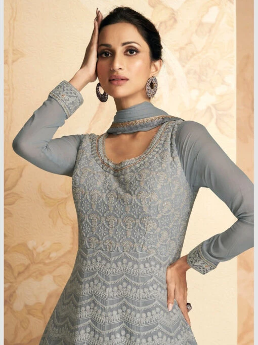 Embroidered Georgette - Anarkali - Image 3