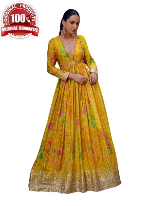 Georgette & Net - Anarkali - Image 2