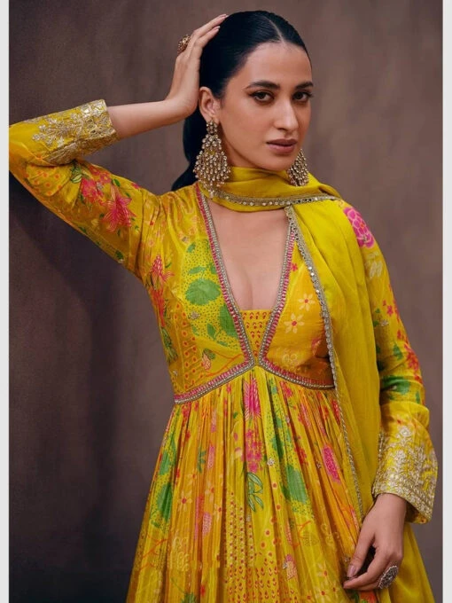 Georgette & Net - Anarkali - Image 3