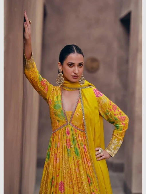 Georgette & Net - Anarkali - Image 4