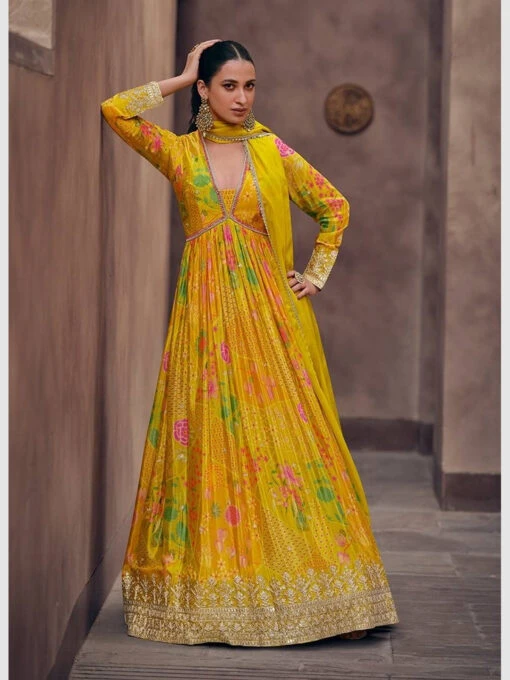 Georgette & Net - Anarkali - Image 5