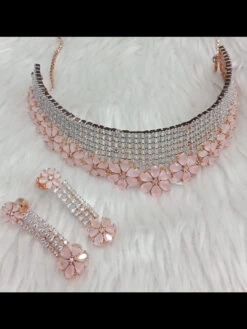 Zirconia Choker & Earrings