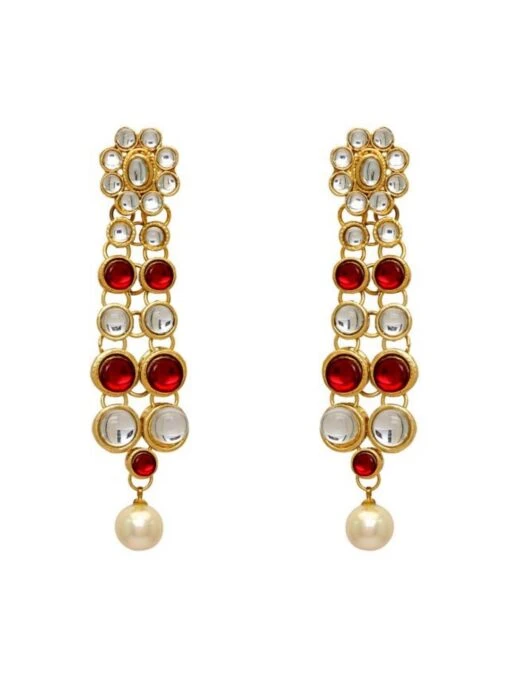 Kundan & Pearl Necklace Set - Image 3