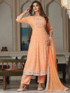 Floral Mirror Work Kurta Set -Harmony Shop Kurta Set C141D 4