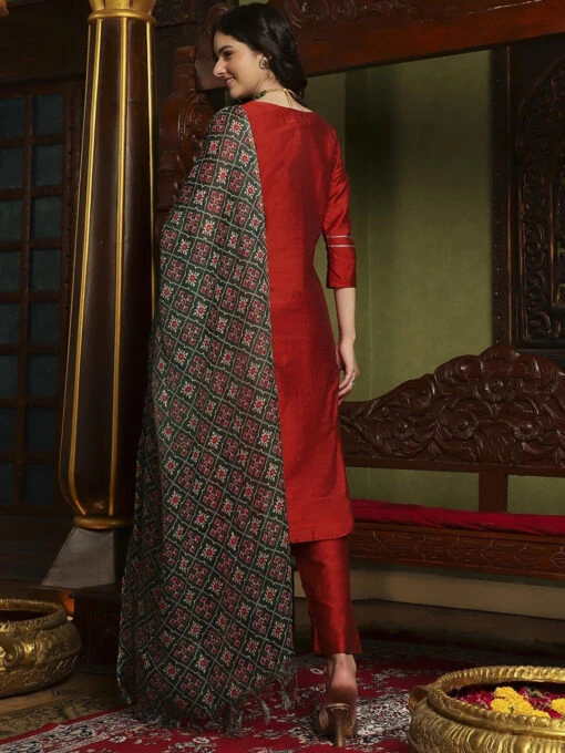 Ethnic Motif Zari Kurta Set - Image 2