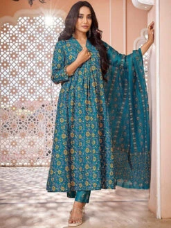 Floral Printed Anarkali Kurta Set