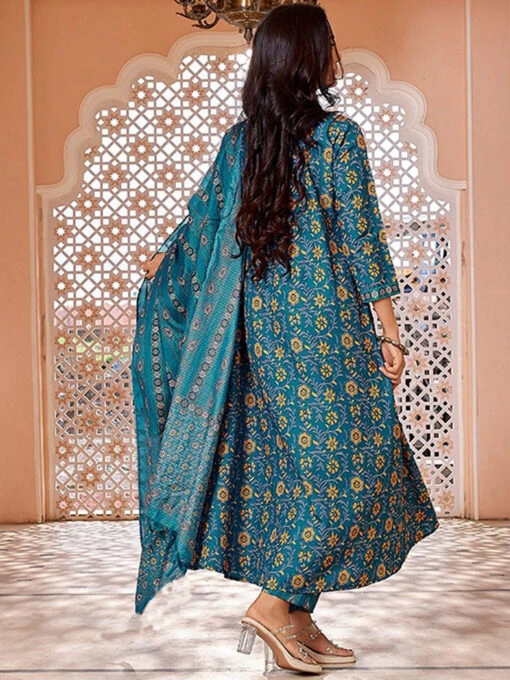 Floral Printed Anarkali Kurta Set - Image 4