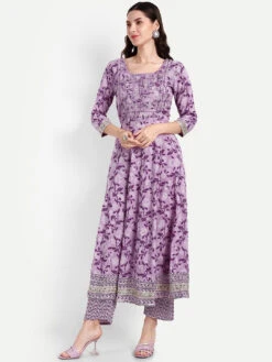 Mirror Work Anarkali Kurta Set