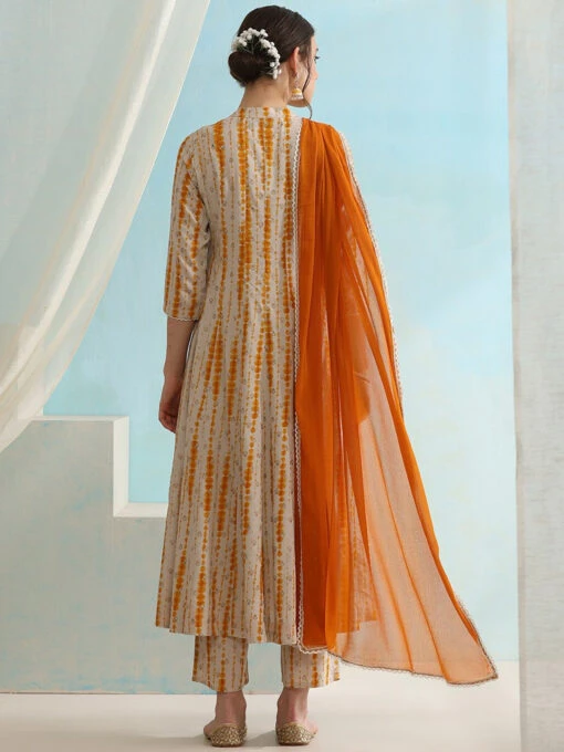 Striped Dyed Kurta Set - Image 3