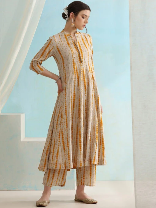 Striped Dyed Kurta Set - Image 4
