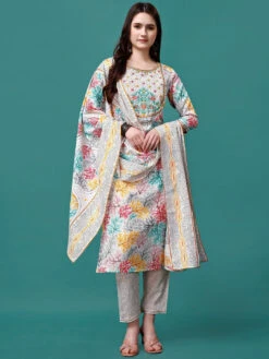 Embroidered Thread Work Kurta Set