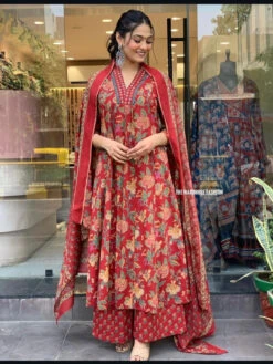Mirror Work Pleated Kurta Set
