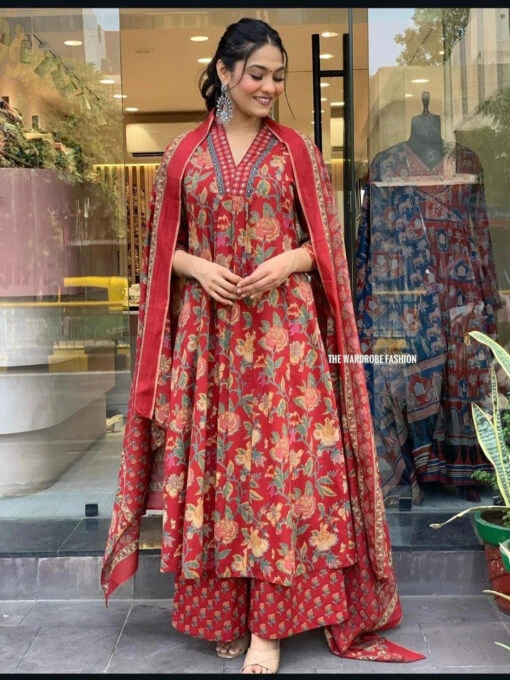 Mirror Work Pleated Kurta Set