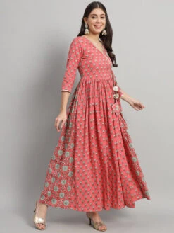 Floral V-Neck Kurta Set -Harmony Shop Kurta Set K146E 2