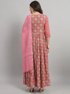 Floral V-Neck Kurta Set -Harmony Shop Kurta Set K146E 4