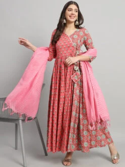 Floral V-Neck Kurta Set