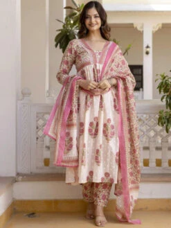 V-Neck Anarkali Kurta Set
