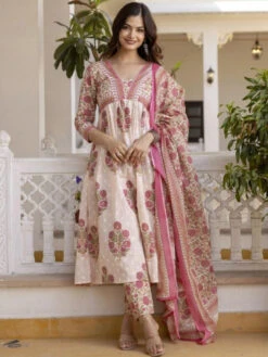 V-Neck Anarkali Kurta Set -Harmony Shop Kurta Set K147F 3