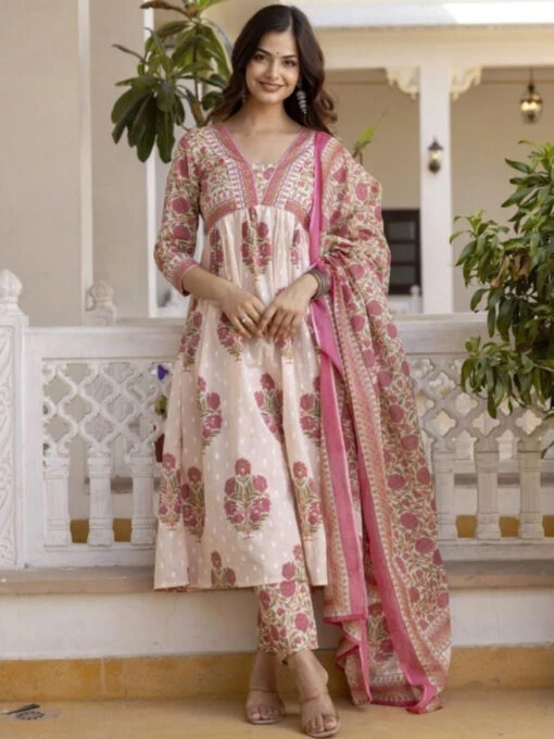 V-Neck Anarkali Kurta Set - Image 3