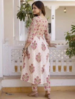 V-Neck Anarkali Kurta Set -Harmony Shop Kurta Set K147F 4