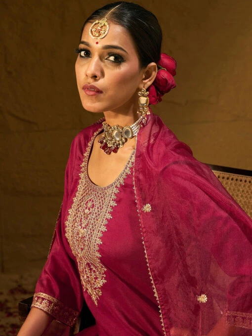 Motifs Embroidered Kurta Set - Image 2
