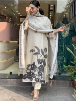 Floral Silk Kurta Set