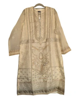 Embroidery On Organza Kurti