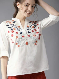 Embroidered Pure Cotton Kurti -Harmony Shop Kurti Dress K105E 3