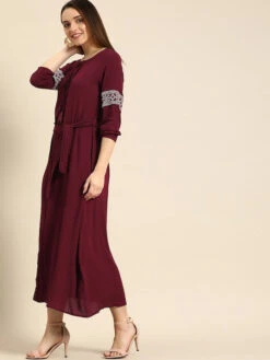 Solid Maroon In Viscose Kurti -Harmony Shop Kurti Dress K107B 1