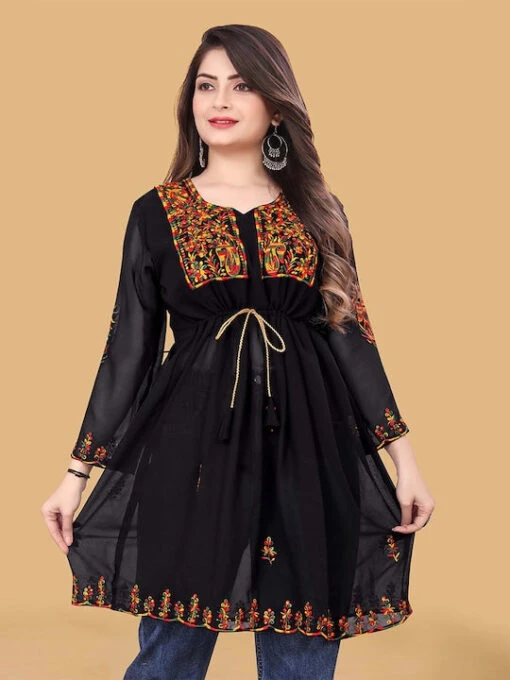 Embroidered Polyester Kurti - Image 3