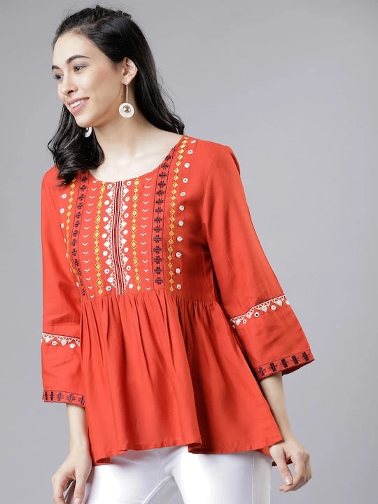 Embroidered Viscose Kurti - Image 5