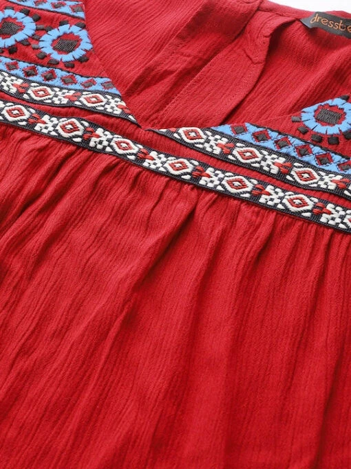 Embroidered A-Line Kurti - Image 2