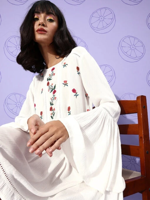 Floral Print Viscose Kurti - Image 3