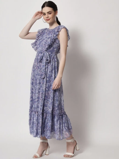 Floral Printed Fit And Flare Kurti - Image 2