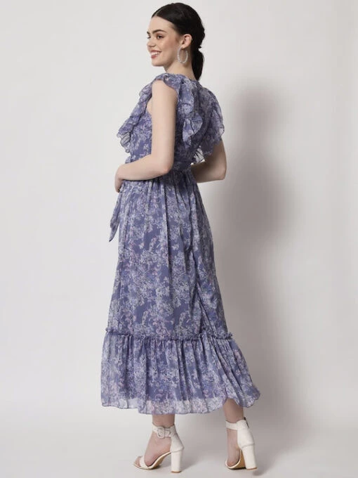 Floral Printed Fit And Flare Kurti - Image 4