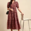 Floral Print A-Line Kurti -Harmony Shop Kurti Dress K125E 1