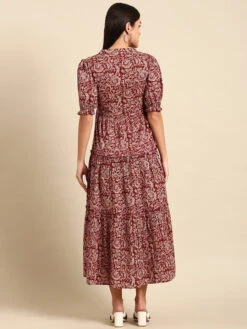 Floral Print A-Line Kurti -Harmony Shop Kurti Dress K125E 3
