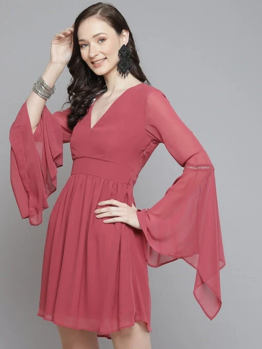 Bell Sleeves A-Line Kurti - Image 3