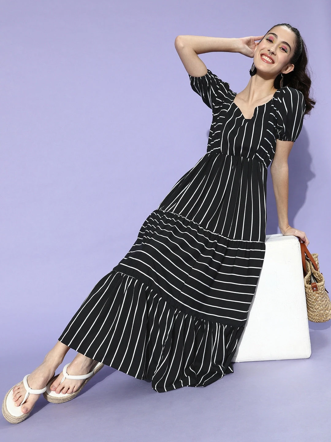 Striped Crepe Kurti - Image 3