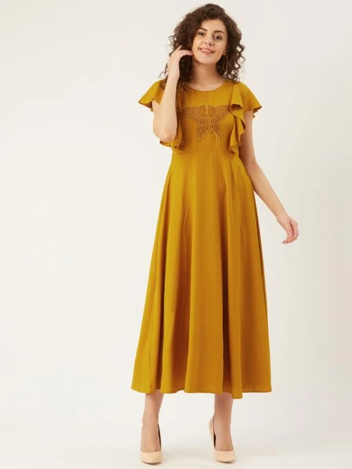 Butterfly Applique A-Line Kurti - Image 4