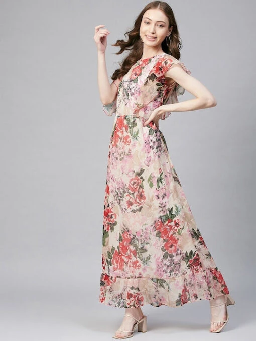 Floral Chiffon Kurti - Image 2