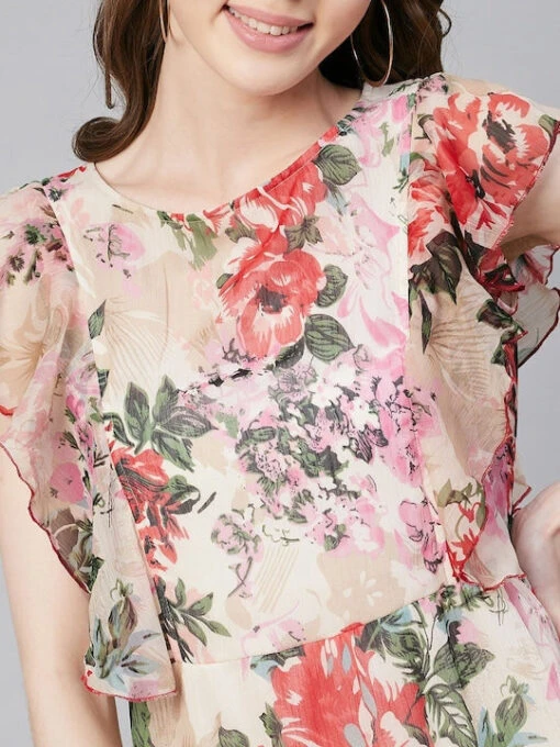 Floral Chiffon Kurti - Image 3