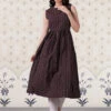 Striped Band Collar A-Line Kurti -Harmony Shop Kurti Dress K129C 3
